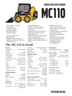 Volvo CE MC110 Specifications
