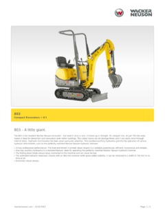 Wacker Neuson 803 Specifications