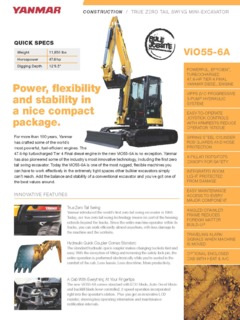 Yanmar ViO55-6A Specifications