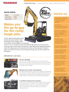 Yanmar ViO45-6A Specifications